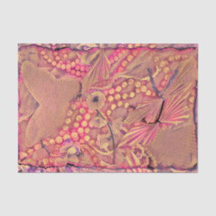 Vlinder Vintage Roze Sepia Romantische Boekpagina' Tissuepapier