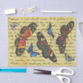 Vlinder Vintage Schrijf Decoupage Tissuepapier (Craft)