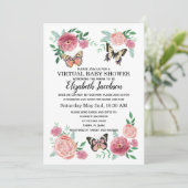 Vlinder Virtuele Baby Shower Kaart (Staand voorkant)