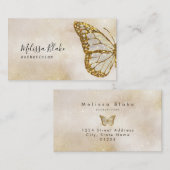 vlinder visitekaartje van glitter (Voorkant / Achterkant)