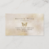 vlinder visitekaartje van glitter (Achterkant)