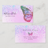 vlinder visitekaartje voor glitterontwerp (Voorkant / Achterkant)