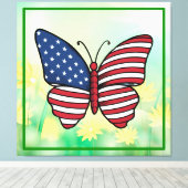 Vlinder Vlag van de Verenigde Staten Sublimatie-62 Canvas Afdruk (Insitu (Houten vloer))