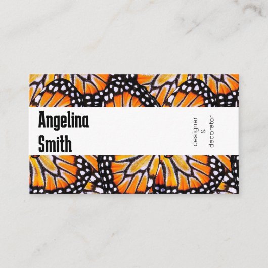 Vlinder vleugels monarch kleurrijke modern visitekaartje (Voorkant)