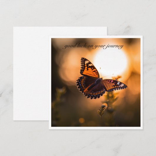 Vlinder vliegend in de zonsondergang, klantgericht (Voorkant / Achterkant)