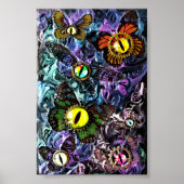 Vlinder vliegende ogen met uurwerk print poster (Voorkant)