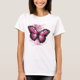 Vlinder Vlinders Kleurrijke Roze Fuchsia Kleur T-shirt