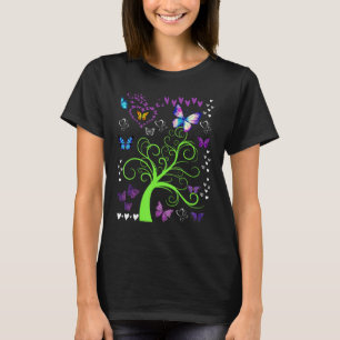 Vlinder vlinders omcirkelen de bomen leuk drie t-shirt
