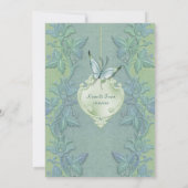 Vlinder Vlucht Bloemen Bruiloft Uitnodiging (Achterkant)