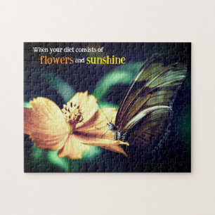 Vlinder voedt zich met bloem legpuzzel