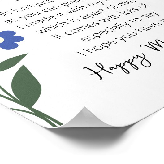 Vlinder voetafdruk kunst: een Moederdag-aandenken Poster (Hoek)