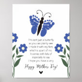 Vlinder voetafdruk kunst: een Moederdag-aandenken Poster (Voorkant)