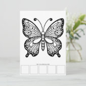 Vlinder Volwassen Kleurplaten Kaarten met Test Rui (Staand voorkant)
