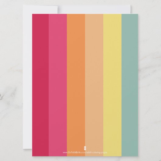 Vlinder Volwassen Kleurplaten & Kleurcombinatie Kaart (Achterkant)