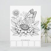 Vlinder Volwassen Kleurstof Kaart Kunsttherapie (Staand voorkant)