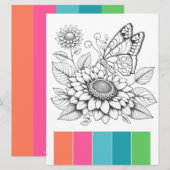 Vlinder Volwassen Kleurstof Kaart Kunsttherapie (Voorkant / Achterkant)