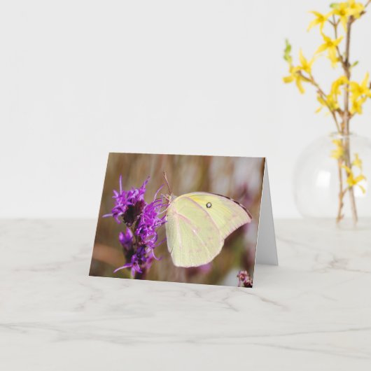 Vlinder voor Afstuderen en Inspirerend Kaart (Gele Bloem)