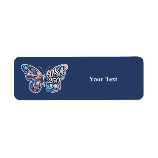 Vlinder voor de 250e verjaardag van de VS Etiket (Voorkant)
