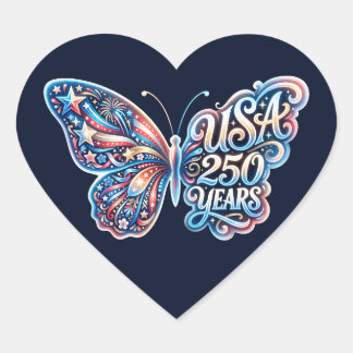 Vlinder voor de 250e verjaardag van de VS Hart Sticker