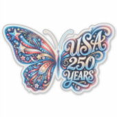 Vlinder voor de 250e verjaardag van de VS Sticker (Voorkant)