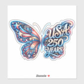 Vlinder voor de 250e verjaardag van de VS Sticker (Vel)