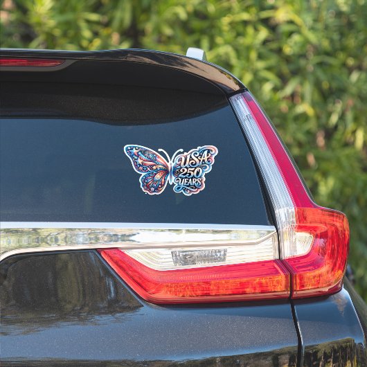 Vlinder voor de 250e verjaardag van de VS Sticker (Auto Zijkant)