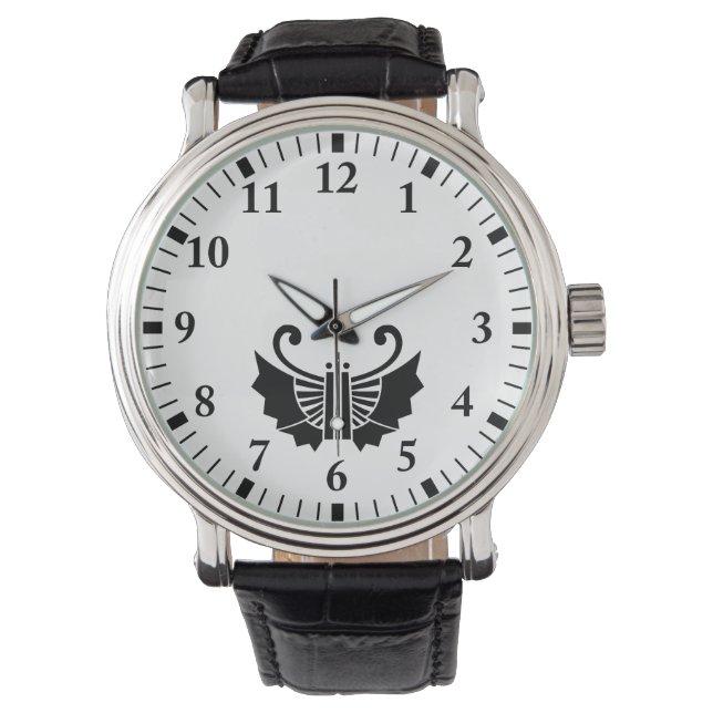 Vlinder-vormige waaier (Ogi kocho) Horloge (Voorkant)