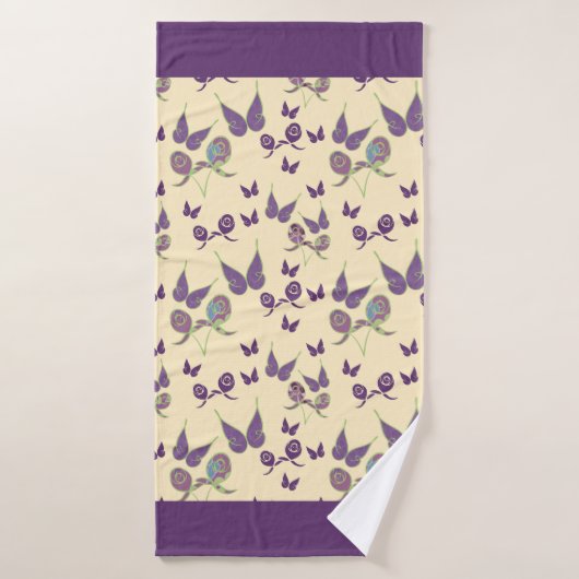 Vlinder Vreugde in Crème Bad Handdoek (Badhanddoek)