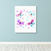 Vlinder Vrienden Canvas Afdruk (Insitu (Houten vloer))