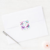 Vlinder Vrienden Ronde Sticker (Envelop)