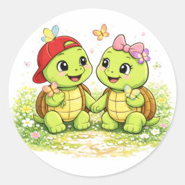 Vlinder Vrienden Ronde Sticker