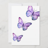 Vlinder Vrijgezellenfeest Elegant Minimalistisch E Kaart (Achterkant)