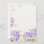 Vlinder Vrijgezellenfeest gouden Paarse hortensia Kaart (Achterkant)