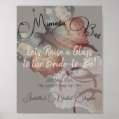Vlinder Vrijgezellenfeest Mimosa Bar Tafelblad Poster (Voorkant)