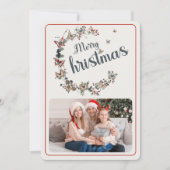  vlinder Vrolijk Kerstfeest Familiefoto Feestdagenkaart (Voorkant)