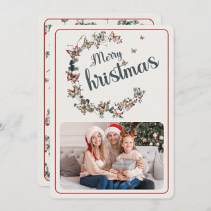  vlinder Vrolijk Kerstfeest Familiefoto Feestdagenkaart