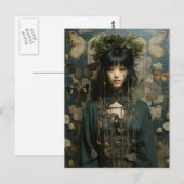 Vlinder vrouw briefkaart (Voorkant / Achterkant)