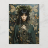 Vlinder vrouw briefkaart (Voorkant)