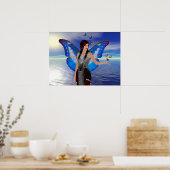 Vlinder Vrouw Poster (Keuken)