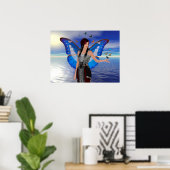 Vlinder Vrouw Poster (Thuiskantoor)