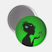 Vlinder Vrouwen magneet groen (Voorkant / Achterkant)