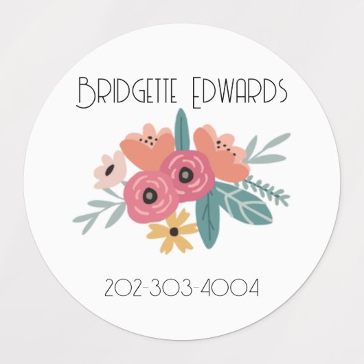 Vlinder Waterdichte Cirkel Sticker Naam Labels (Design 1)