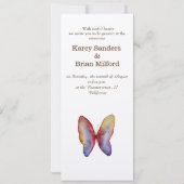 Vlinder, Waterverf Art bruiloft uitnodiging (Achterkant)