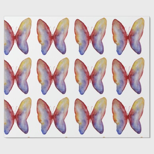 Vlinder Waterverf Art Matte Wrapping Papier (Vlak)