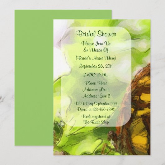 Vlinder Waterverf Art Vrijgezellenfeest Uitnodigen Kaart (Voorkant / Achterkant)