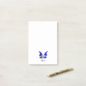 Vlinder waterverf blauw diep verzadigd post-it® notes (Op bureau)