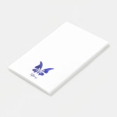Vlinder waterverf blauw diep verzadigd post-it® notes (Schuin)
