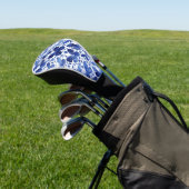Vlinder Waterverf Blauw en Wit Golfheadcover (Insitu)