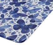 Vlinder Waterverf Blauw en Wit Snijplank (Hoek)
