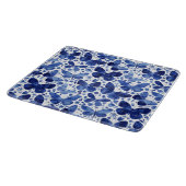 Vlinder Waterverf Blauw en Wit Snijplank (Hoek)